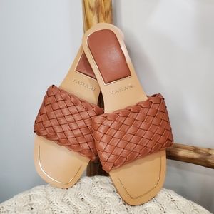 Tahari Melissah Faux Leather Woven Slide